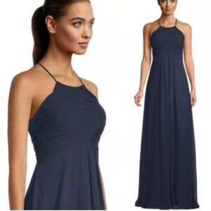 Levkoff Navy Amanda Bridesmaid Dress In Navy Size 2